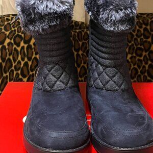 Guess Women's Dark Blue Denim/Fur Boots Size 7